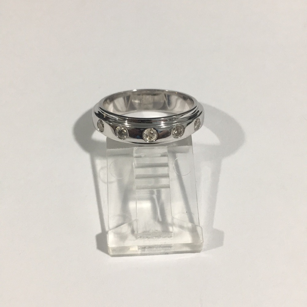 14k White Gold Diamond 💎 Wedding Band